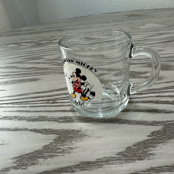 Vintage Anchor Hocking Magician Mickey Mouse 1937 Replica Souvenir Clear Mug - Picture 4 of 6